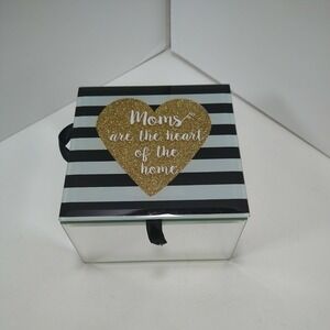 Art Glass Look Beautiful‎ Hinged Trinket Box MOMS ARE THE HEART OF THE HOME